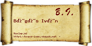 Bögös Iván névjegykártya