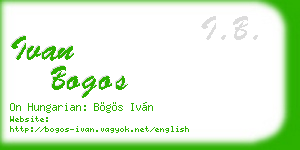 ivan bogos business card