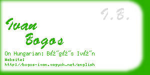 ivan bogos business card